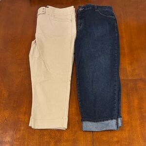 Style & Co. Navy and Khaki Curvy Capri Pants